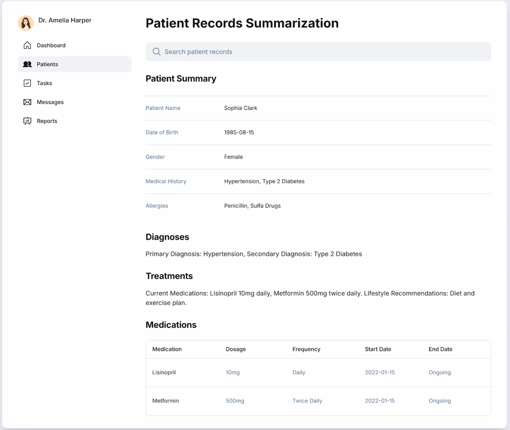 Medical Records Summarization